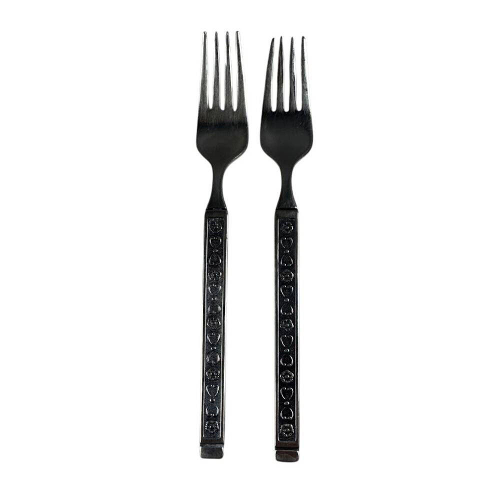 Gorham‎ Hacienda Stainless Steel Antique Floral Salad Fork Lot of 2